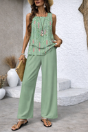 Maravillas™ | Conjunto Verde Menta Top en Capas y Pantalón