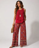 Cayetana™ | Conjunto Boho Top en Capas y Pantalón Floral