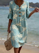 Vestido informal de mujer con estampado floral.